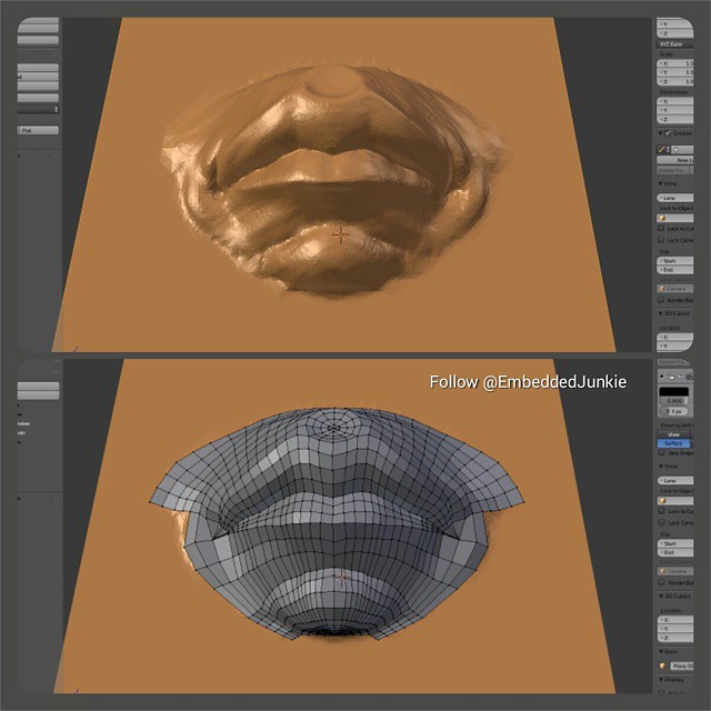 Blender Bsurfaces Addon To Retopo Lips Sculpt Embeddedjunkie